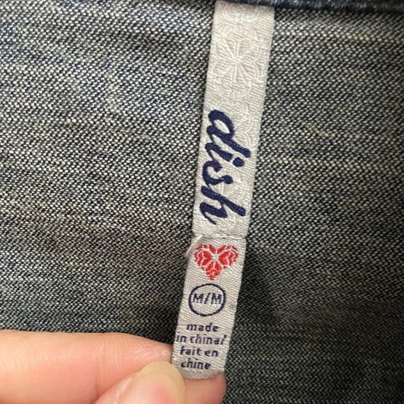 Dish dark denim button jean  jacket Sz M - Picture 6 of 10